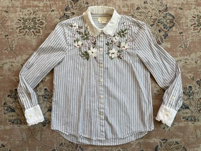 Top Kate Spade bordado a rayas con volantes talla pequeña Foto 1 de 4