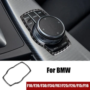 Adhesivo negro de fibra de carbono para marco de panel multimedia de coche para BMW F10 F20 F30 - Imagen 1 de 7