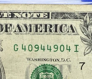 Series 2009 1$ Dollar Bill Radar Fancy Serial Number Collectible Currency Note. - Picture 1 of 3