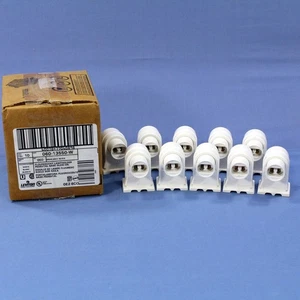 10 Leviton High Output T8 T12 Fluorescent Lamp Holder Plunger Sockets 13550-W - Picture 1 of 8
