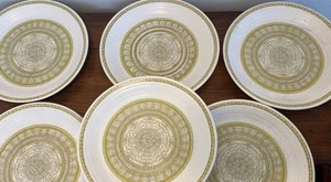 Set of 6 Vintage Franciscan Earthenware Hacienda Green Dinner Plates 10.75" - Picture 1 of 15
