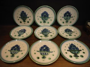 9 Pieces Of M.A. HADLEY 6 1/4 INCH BREAD PLATES~BLUEBERRY BOUQUET - Picture 1 of 5