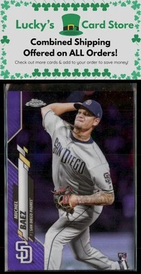 2020 Topps Chrome #187 Michel Baez Purple Refractor Rookie RC #/299 - Image 1 of 2