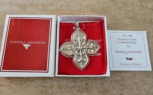 Reed And Barton Sterling Silber 925 1984 Weihnachtskreuz Ornament NEUWERTIG in Box - Bild 1 von 6