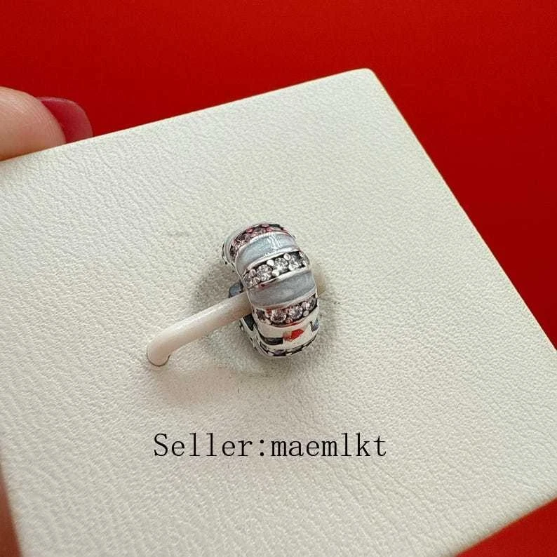 Новый 925 пробы камни и эмаль зажим подвеска, подвеска для браслета, зажим подвеска - Изображение 1 из 2