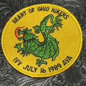 Vintage Dragon Patch Heart Of The Ohio Hikers AVA /IVV 1989 NOS 3 1/2” - Picture 1 of 4