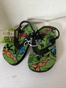 Teenage Mutant Ninja Turtles Toddler Sandals Flip Flops Shoes Medium 7/8 - Picture 1 of 3