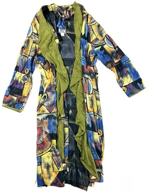 Poof искусства носить абстрактный печать пыли кимоно кардиган 1 X длинный вискоза открытый передний - Изображение 1 из 4