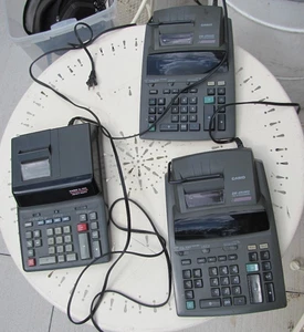 THREE Casio Heavy Duty printing desk calculators all work and print but READ - Picture 1 of 2