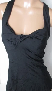 LANDS END Black Adjustable Straps Peplum Tankini Top Womens 6 NEW - Picture 1 of 12