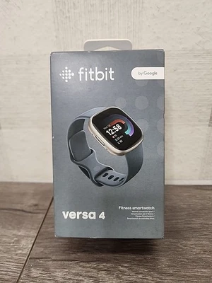Fitbit Versa 4 Smartwatch Graphite Aluminum Waterfall Blue Infinity Band 24mm ✅️ - Image 1 of 4