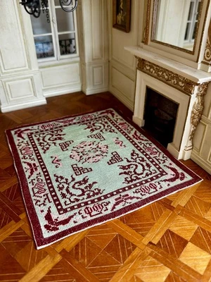 Puppenstube Miniatur 1:12 Handarbeit Handarbeit Teppich - 175 mm x 203 mm - Bild 1 von 4