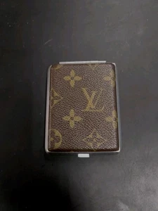 VTG Louis Vuitton Cigarette Case Leather Outer Metal Interior - Picture 1 of 4
