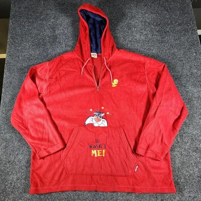 Sudadera con capucha polar vintage Looney Tunes 1/4 cremallera Sylvester & Piolín para hombre 5XL Foto 1 de 4