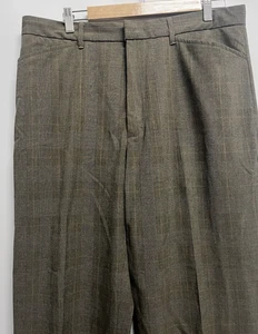 Michael Kors Dress Pants Men's Plaid Polyester Casual 34x32 Business Brown - Picture 1 of 21