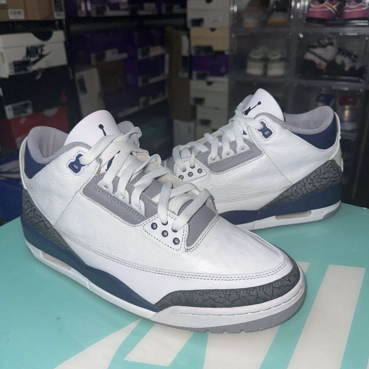 Air Jordan 3 Retro ホワイト/ブルー/ブラック US9.5 Air Jordan 3 Retro ホワイト/ブルー/ブラック US9.5 Air Jordan
