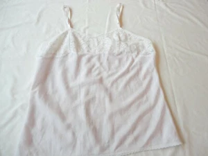 Vintage Camisole Lingerie Ivory Nylon with Lace Trim size 34 - Picture 1 of 3