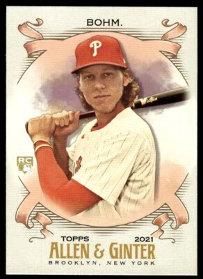 2021 Topps Allen & Ginter Alec Bohm Rookie Philadelphia Phillies #100 R69 - Image 1 of 2