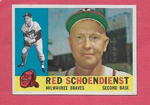 1960 Topps # 335 Red Schoendienst - EXMT - Braves