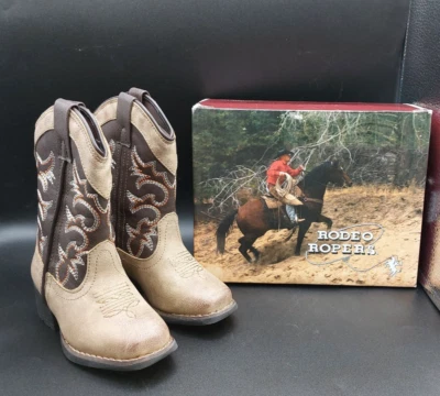 Мальчики родео Ropers пастбище ковбойские ботинки западный стиль искусственной кожи коричневый 6 М новый - Изображение 1 из 4