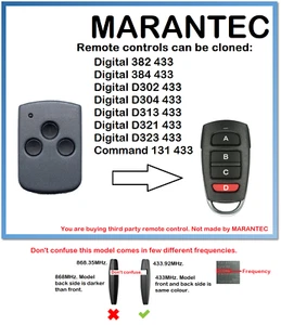 Marantec D313 433 Universal Fernbedienung Duplikator 433,92 MHz. - Bild 1 von 10