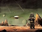 8x10 Print Forbidden Planet Robby the Robot Anne Francis 1956 #FP32