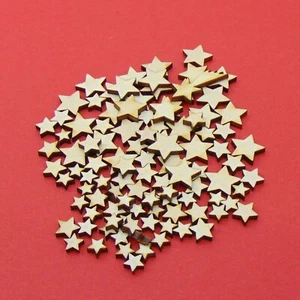 100 Sterne aus Holz 1,5 cm 1 cm 0,7 cm Weihnachtsstern Streuteile DEKO- 17 - Bild 1 von 3