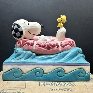Peanuts Float Away by Jim Shore Snoopy and Woodstock in Raft Figurine Enesco - Picture 1 of 14