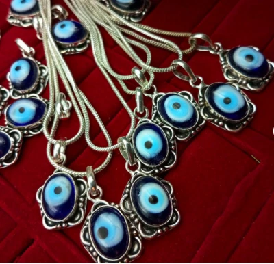Colgante Griego Mal de Ojo Colgante Protección Cristal Mal de Ojo con Cadena, Regalo Amor~ Foto 1 de 3