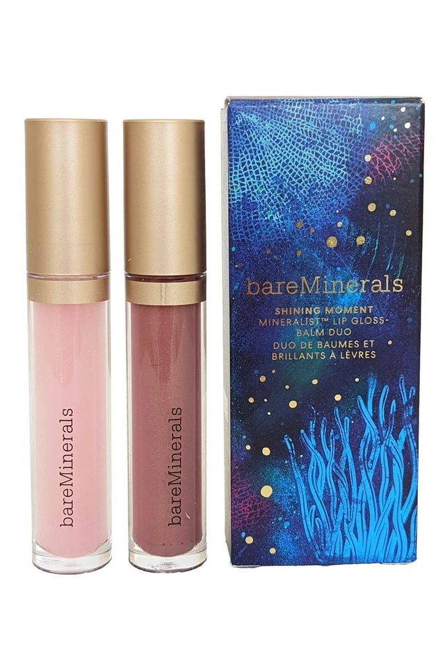 Bare Minerals Shining Moment Mineralist Lip Gloss Balm Duo 2x4ml NUOVO NUOVO - Immagine 1 di 1