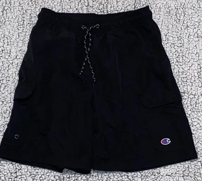CHAMPION MENS NYLON BLACK SWIM BATHING SUIT SHORTS SIZE SMALL - Image 1 of 4