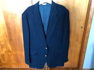 Beautiful Wall Street Collection Wool Sport Coat, 46 R, Navy Blue - Picture 1 of 6