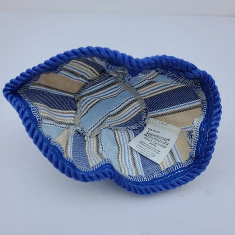 New Longaberger Basket Fabric Liner Small Triangle Bowl Cabana Blue Stripe Cover