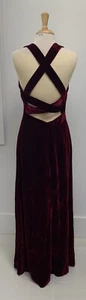 Armani Collezioni fuchsia Bias Velvet dress With Back straps details Size 12 - Picture 1 of 5