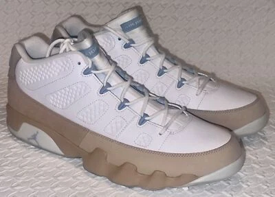 NIKE Air Jordan 9 Blanco Lino Lt Armería Azul Cuero Zapatos de Golf NUEVO Para Hombres Talla 14 Foto 1 de 4