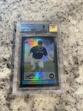 BGS 9 MINT 2003 BOWMAN CHROME REFRACTOR AUTO KEVIN YOUKILIS #336 ROOKIE