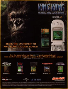 King Kong Flip Phone Mobile - Video Game Print Ad / Poster Promo Art 2006 - Picture 1 of 3