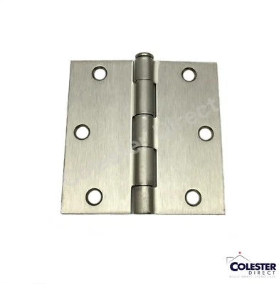 Cantidad 30 Bisagra de puerta interior de níquel satinado de 3,5" con esquina cuadrada de 3 1/2 pulgadas Foto 1 de 2