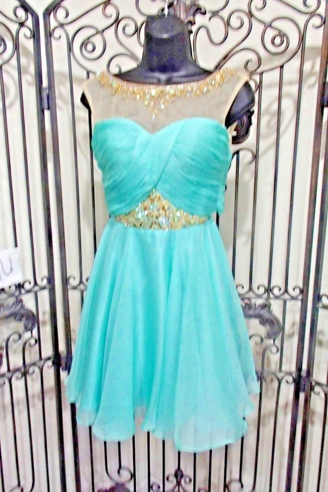 G2099/19 ALYCE 110655 TALLA 0 U 8 $159 VESTIDO DE FIESTA CÓCTEL ACUÁTICO Foto 1 de 4