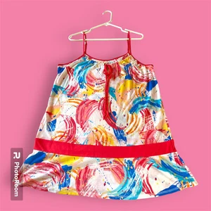 Neu mit Etikett Vintage Joe Boxer Größe XL Kleid Nachthemd Nachtwäsche bunte Farbspritzer - Bild 1 von 10