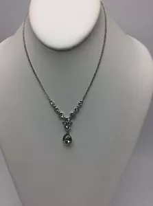 $58 Givenchy Silver Tone Crystal Y Necklace 706 BN - Picture 1 of 5