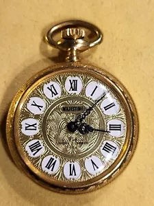 Majestime 17 jewel gold tone mechanical pendant pocket watch - Picture 1 of 8