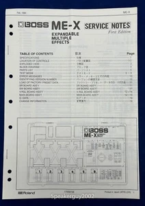Original Roland - Boss Guitar Pedal Service Notes - Manual / ME-X - Picture 1 of 1