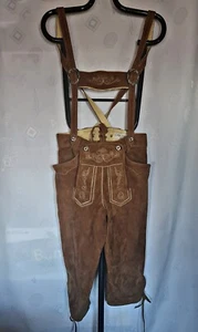 PANTALONES VINTAGE COUNTRY OKTOBERFEST DIRNDL TIROL CUERO TIRANTES HOMBRES: US31/EU46 - Imagen 1 de 8