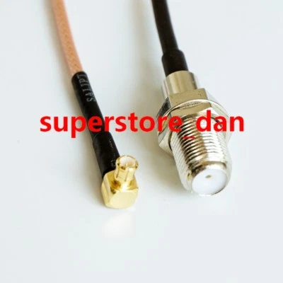 F female to MCX male plug 90° Right Angle Pigtail Jumper RF coaxial cable RG316 - Image 1 of 4