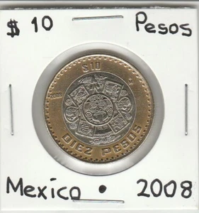 Mexico: $ 10 Pesos Super Nice Coin Year 2008. - Picture 1 of 2