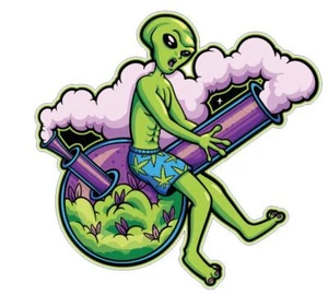 Weed Cannabis Marijuana Joint Stoner Alien Bong Sticker Stickers A83 - Picture 1 of 1