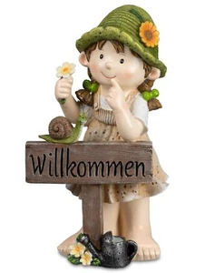 Formano Kind Mädchen Figur Willkommen 36 cm Sommerkinder mit Schild 712226 - Bild 1 von 1