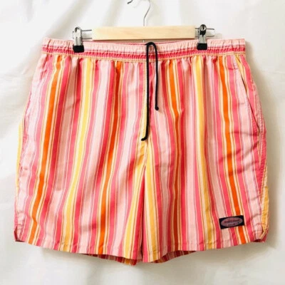 Vineyard Vines Men Shorts Pants Sz L Striped Beachy Outdoor Red Orange Yellow - Image 1 of 4