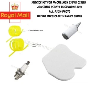Service Kit  McCulloch CS340 CS380 Husqvarna 120 Jonsered CS2234 Air Filter - Picture 1 of 9